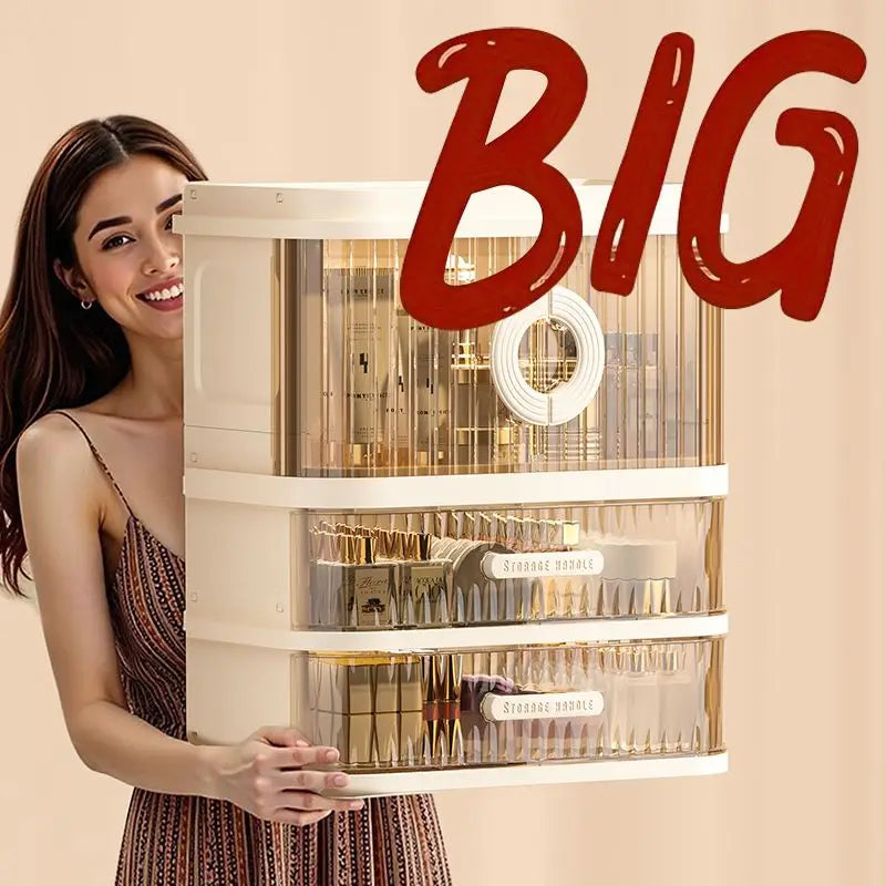 1 pcs Folding storage box, cosmetics desktop dressing table, lipstick and skin care products, large-capacity storage rack