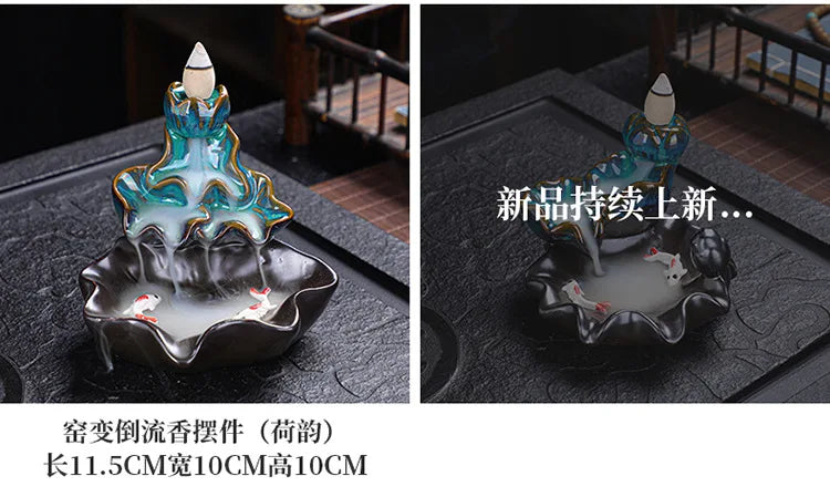 Creative Home Decor Backflow Stick Incense Burner Ceramic Censer Home Decoration Use In Home Teahouse Zen Yoga Decor Ornament