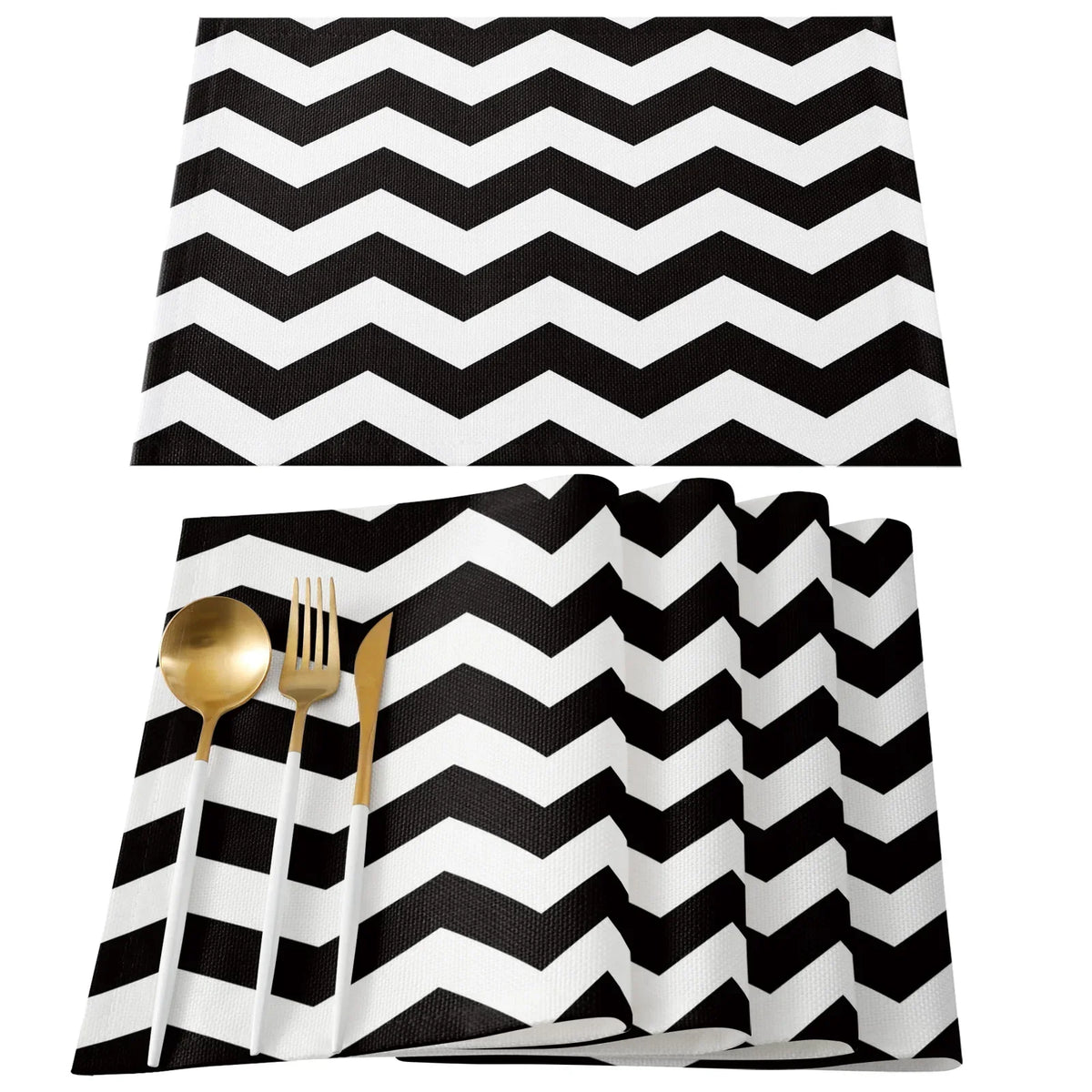 Stripes Black White Simple Pattern Table Mat Kitchen Decoration Placemat Table  For Wedding Dining Accessories Table Mat