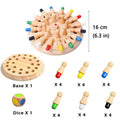 Montessori Wooden Memory Match Stick Chess Board Game Logic Braintease Toys for Boys and Girls Early Education Color Recognition