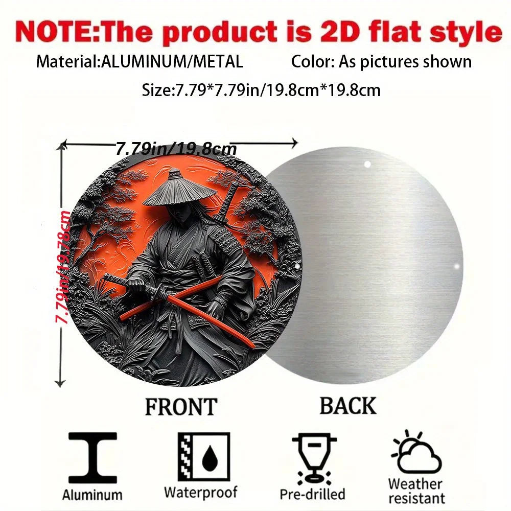 2D Flat "Samurai Red Sun"