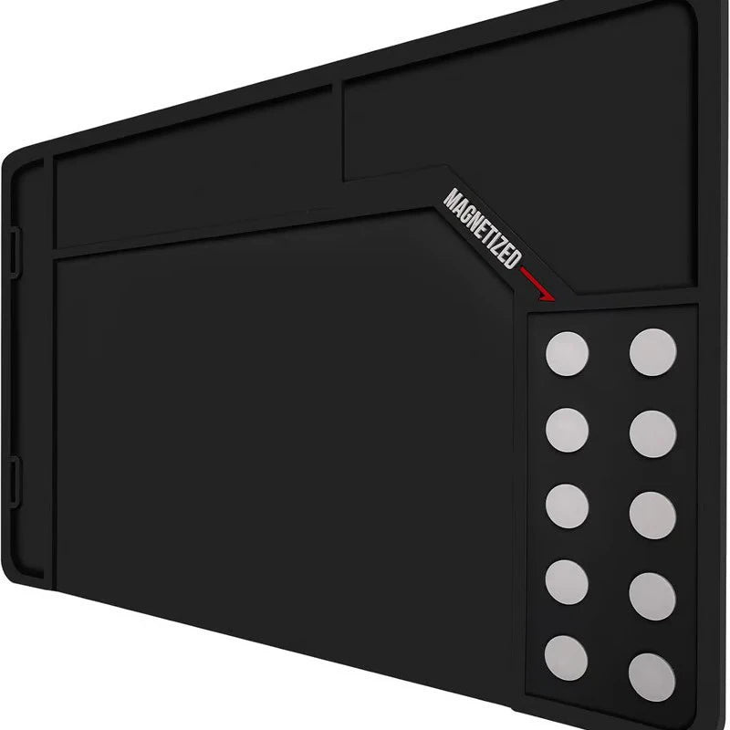 Gun Cleaning Mat Rifle Pistol Gun Mat With Magnetic Dots Non-Slip With Organizer Parts Tray Protective Workbench Mat