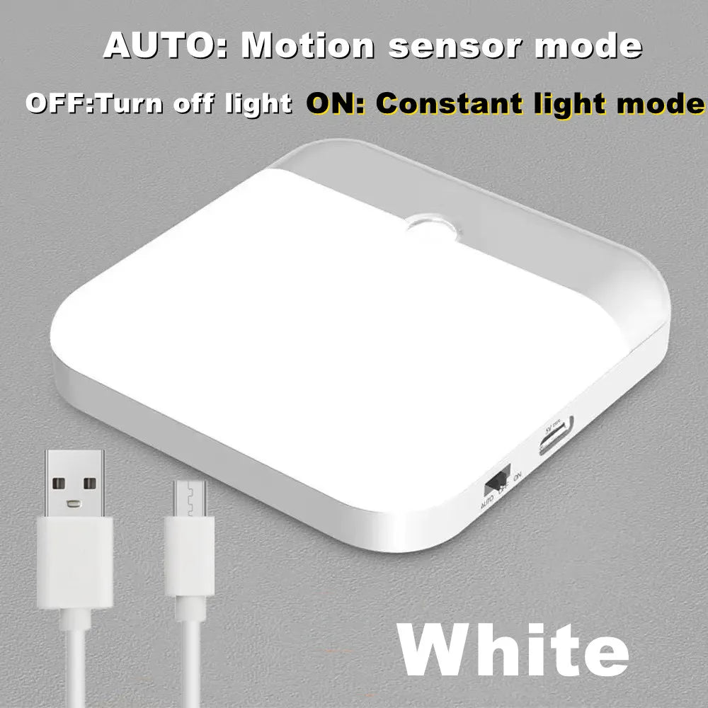 Motion Sensor Led Light Usb Charging Square Lamp for Bedroom Kitchen Stair Hallway Wardrobe Cupboard Lighting Led Light