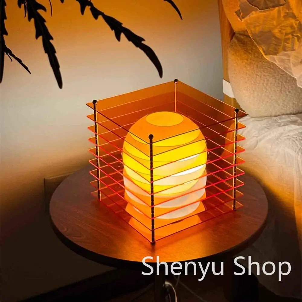 Creativity Desk Lamp Acrylic 16 colors Rechargeable Bedroom Ambient lighting Desktop Decorate Room Props Home Decor Night Light