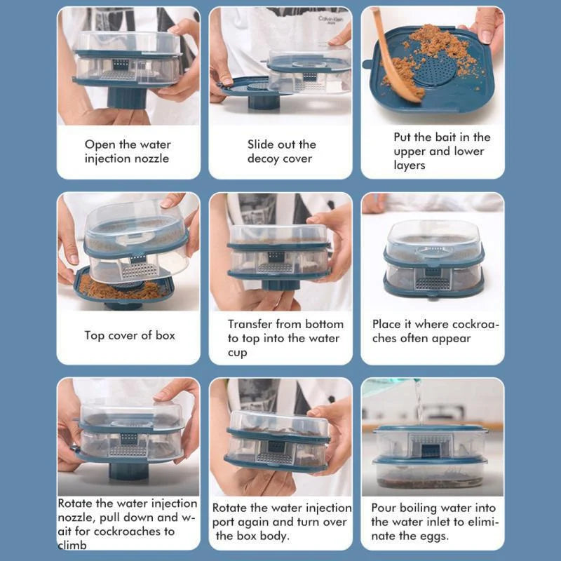 Cockroach Trap Non-toxic Reusable Household Cockroach Repellent Bait Pest Control Eco-friendly Cockroach Kitchen And Bathroom