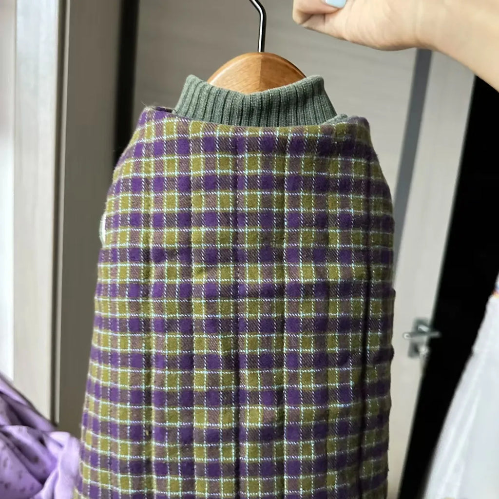 Winter Green Plaid Suit for Cats Thick Fleece Vest Warm Long Sleeves Undercoat for Hairless Cat Spring Sweatshirt for Sphynx