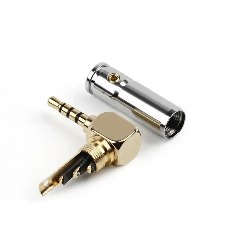 Audio Plug Jack 2.5mm 3/32 2.5 Earphone Connector 4 Pole 90 Degree Bend For Soldering Consumer Electronics Speaker Terminal