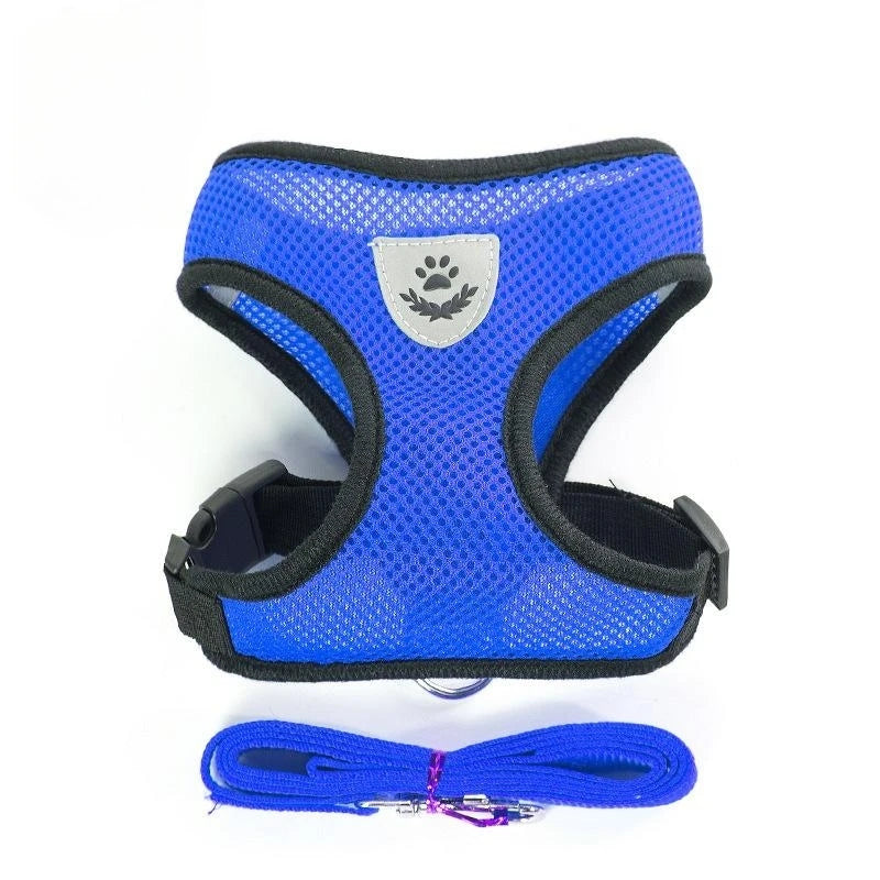 Reflective Breathable Mesh Dog Harness with Leash