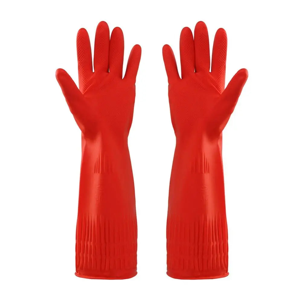 1 Pair Heavy Duty Rubber Gloves with Extra Long Cuffs Safety Gauntlet Car Washing Gloves For Dish Washing Household Cleaning