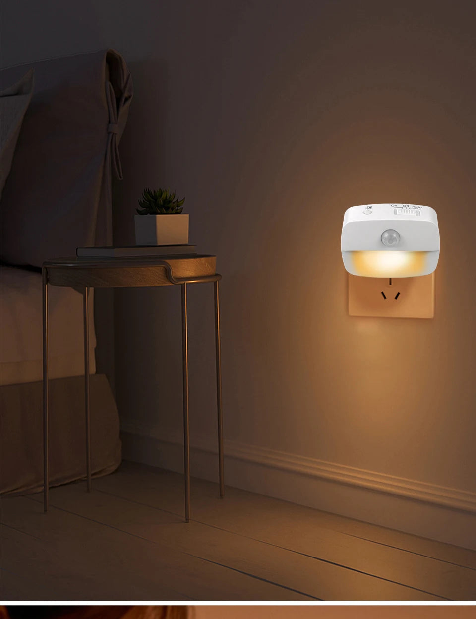 LED Night Light Motion Sensor Night Lamp Room Decor Lamp Bedside Led Lamp With EU Plug Led Lights For Closet Bedroom Home Decor