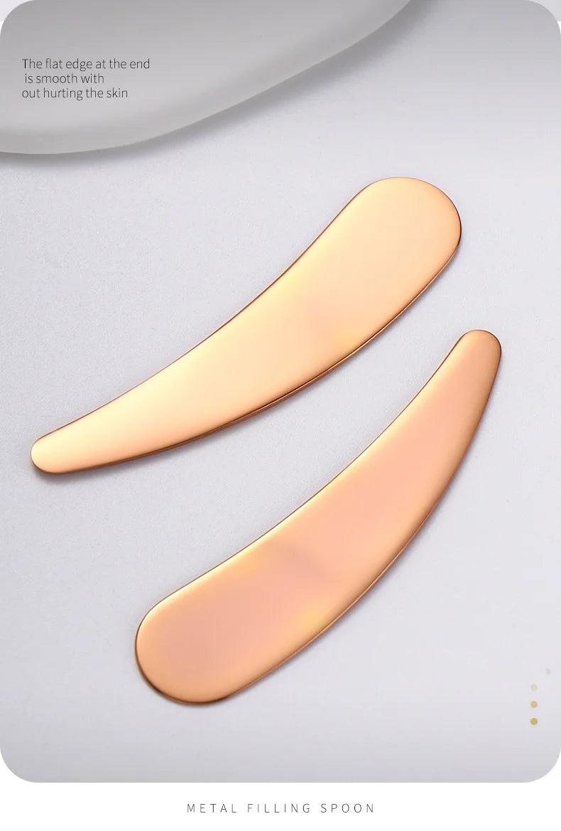Crescent Moon Shape Face Cream Spoon 304 Stainless Steel Facial Mask Spoon Beauty Skin Care Tool