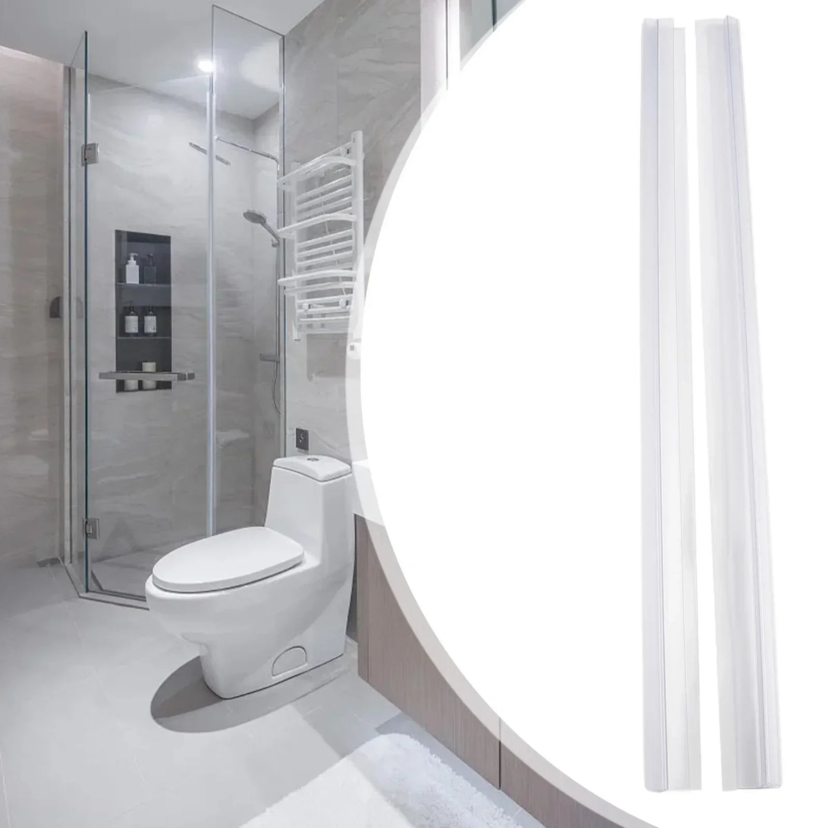 Shower Door Bottom Seal Strip, 2-Pack