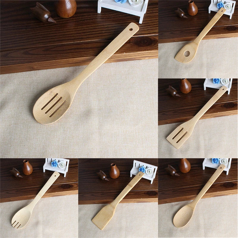 Bamboo Spoon Spatula Kitchen Utensil Wooden Cooking Tool Mixing