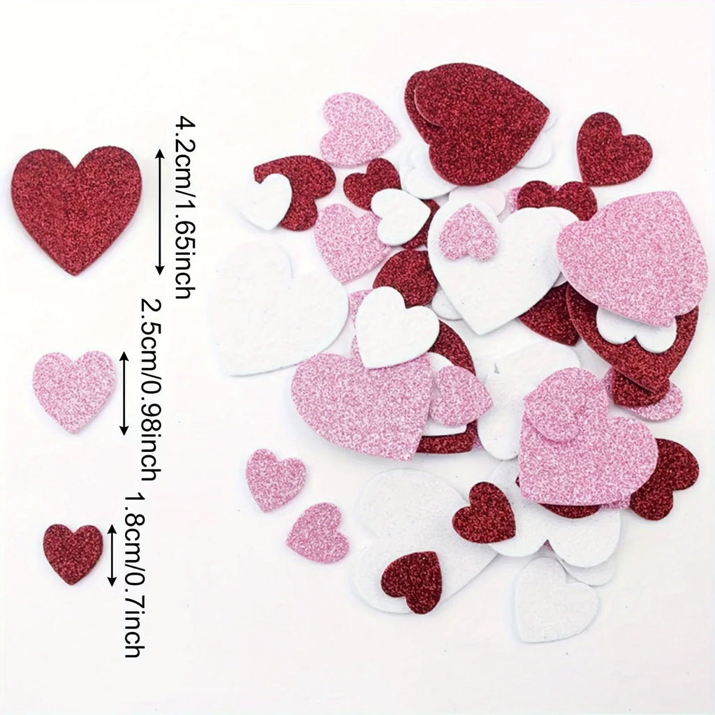 Foam Glitter Sticker DIY Love Heart Adhesive Sticker for Gift Box