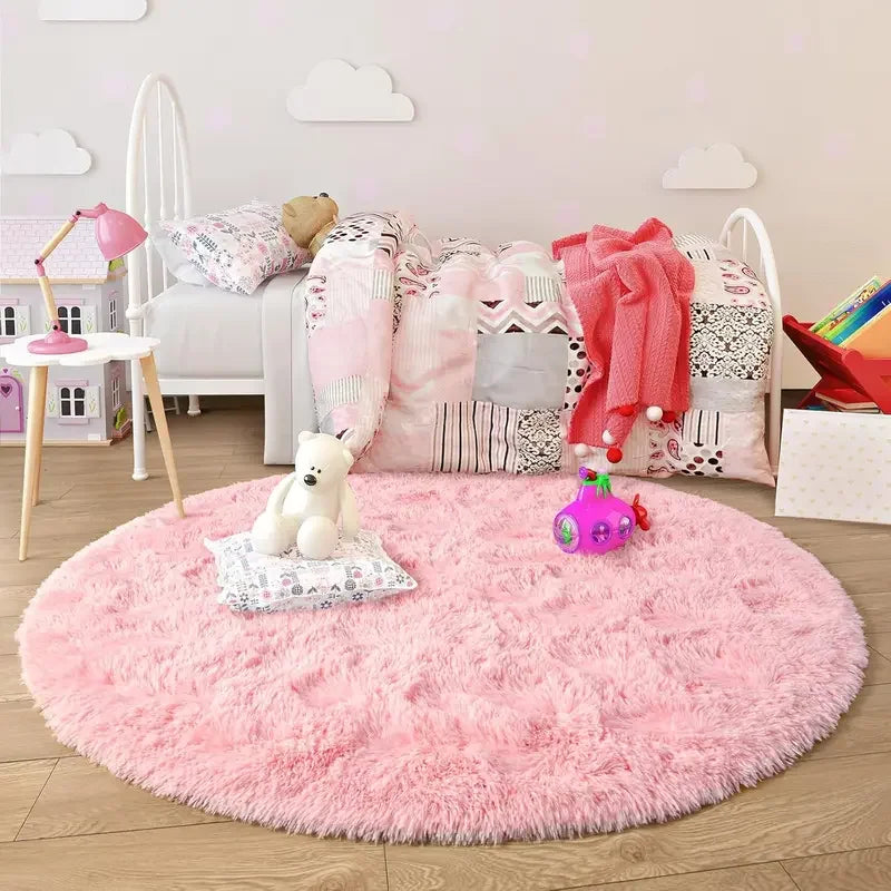 VIKAMA Simple Pink Girly Heart Plush Carpet Bedroom Bed Blanket Room Full Of Easy To Care Carpet Cute Princess Carpet Home Decor