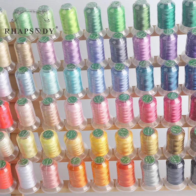 Rhapsody 40WT Polyester Embroidery Machine Thread 550Y 60 Colors Brother Babylock Janome Singer Pfaff Husqvarna Bernina Sewing