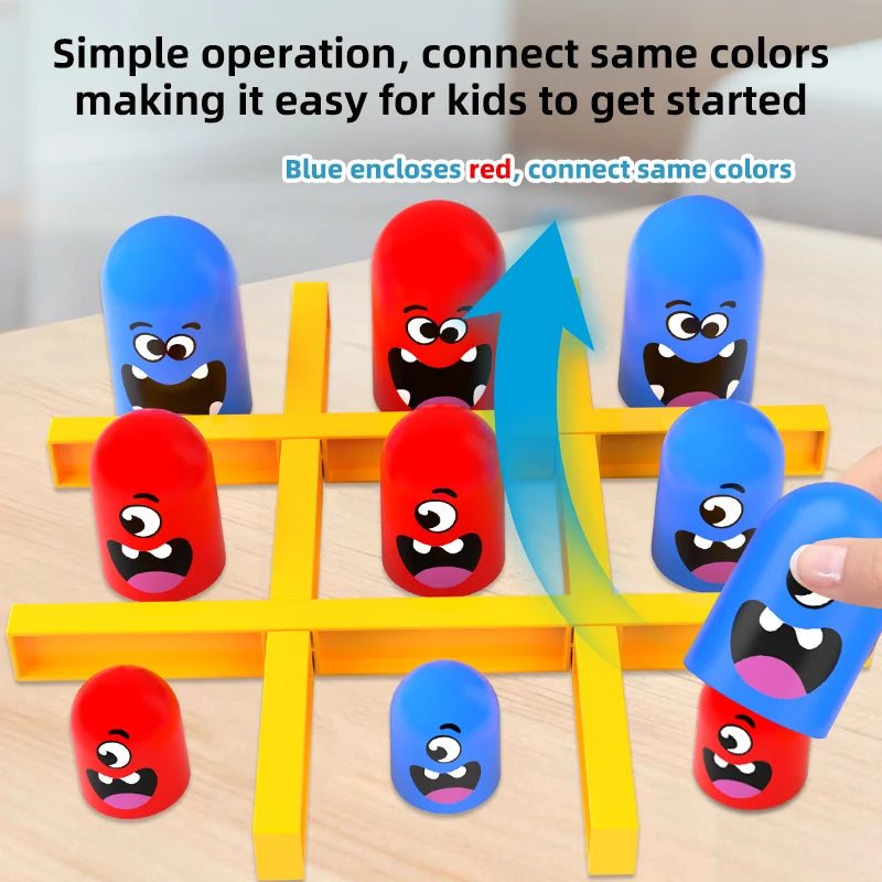 Tic-Tac-Toe Eat-and-Be-Sized Stacking Cups Dual Battle Board Game Parent-Child Interactive Logic Thinking Tabletop Toy