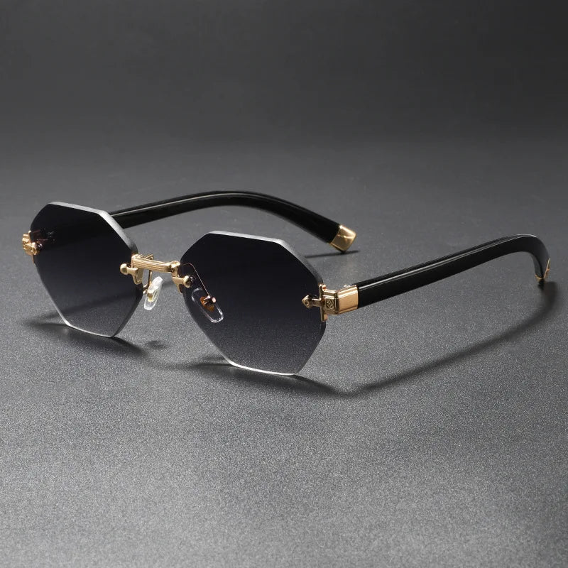 2025New Man Woman Rimless sunnies Gradient UV400 Fashion Trend Fashion Show Sun Glasses