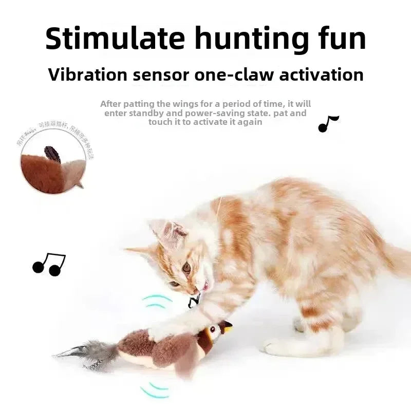 Hot Cat Interactive Toys Catnip Electric Pat Bird (with