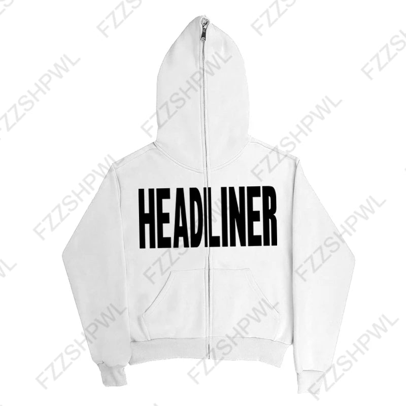 Y2k American Harajuku Punk Hip-Hop Gothic Letter Print Sweatshirt Hoodie Men And Women Retro Two-Fake Loose Oversized Steetwear