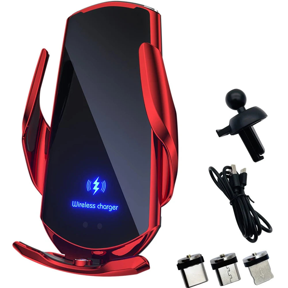 Q3 Smart Sensor Car Phone Wireless Charger 15W Fast Charging Auto-Clamping Car Phone Holder for iPhone and All Qi Enable Android