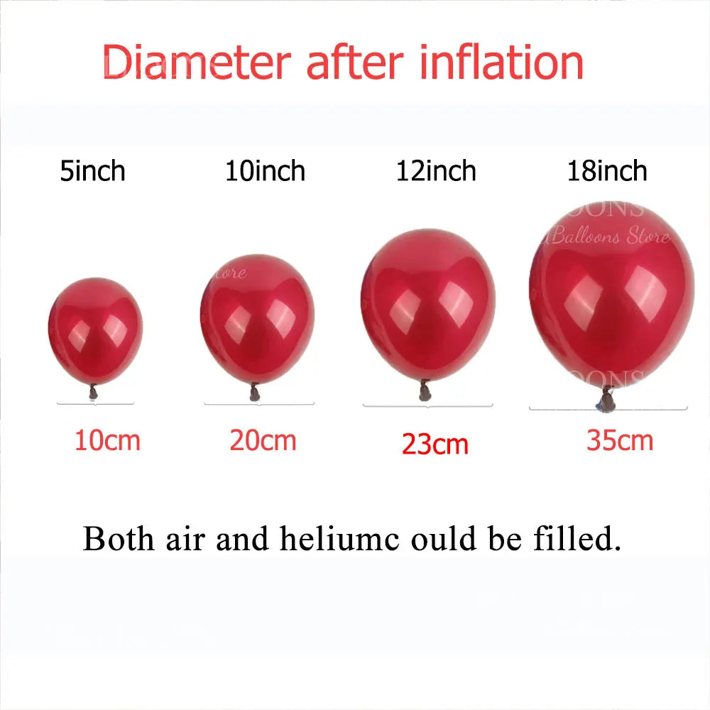 10/30/50Pcs Red Balloons Dark Wine Red Garnet Burgundy Latex