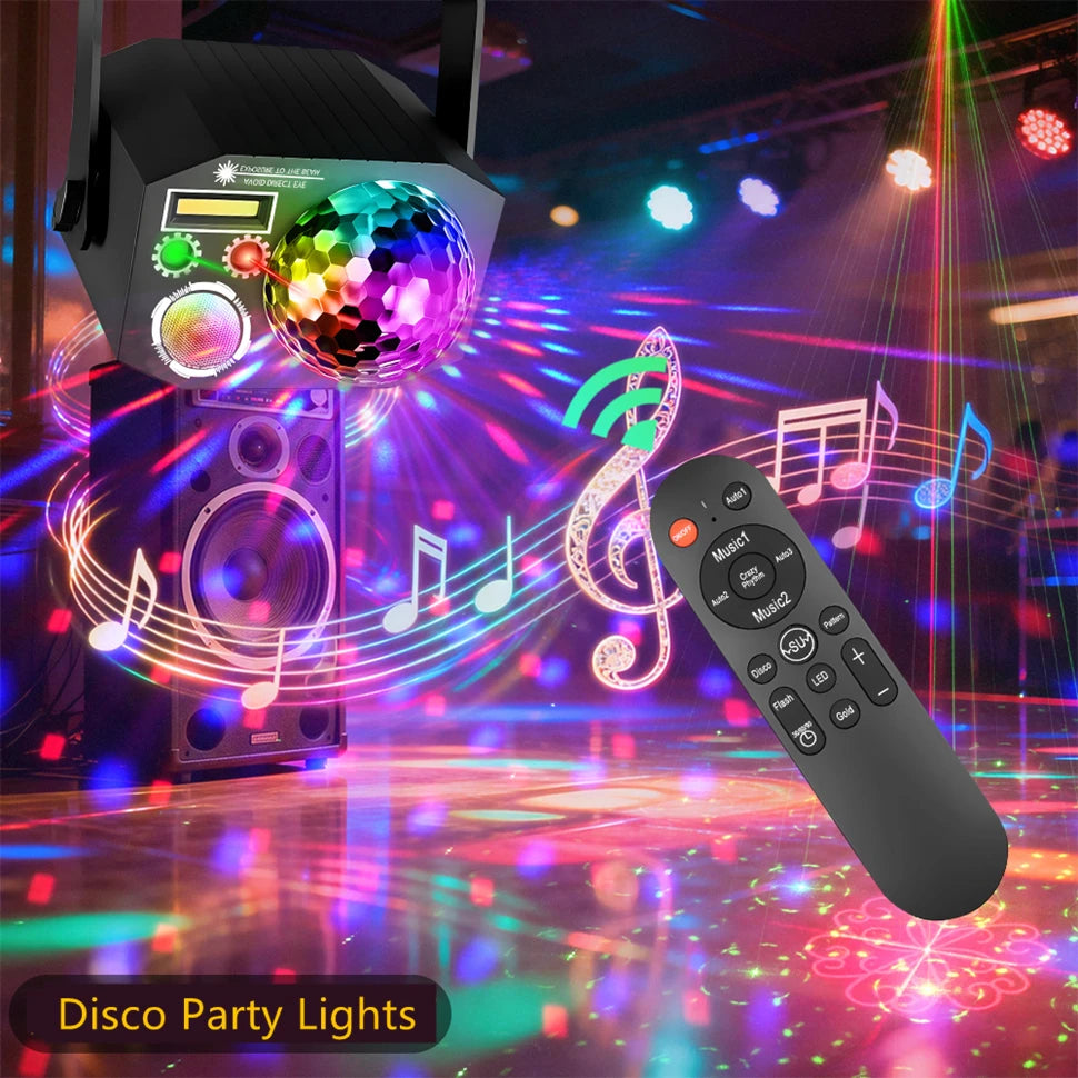 Sound-Activated DJ Disco Ball Stage Light