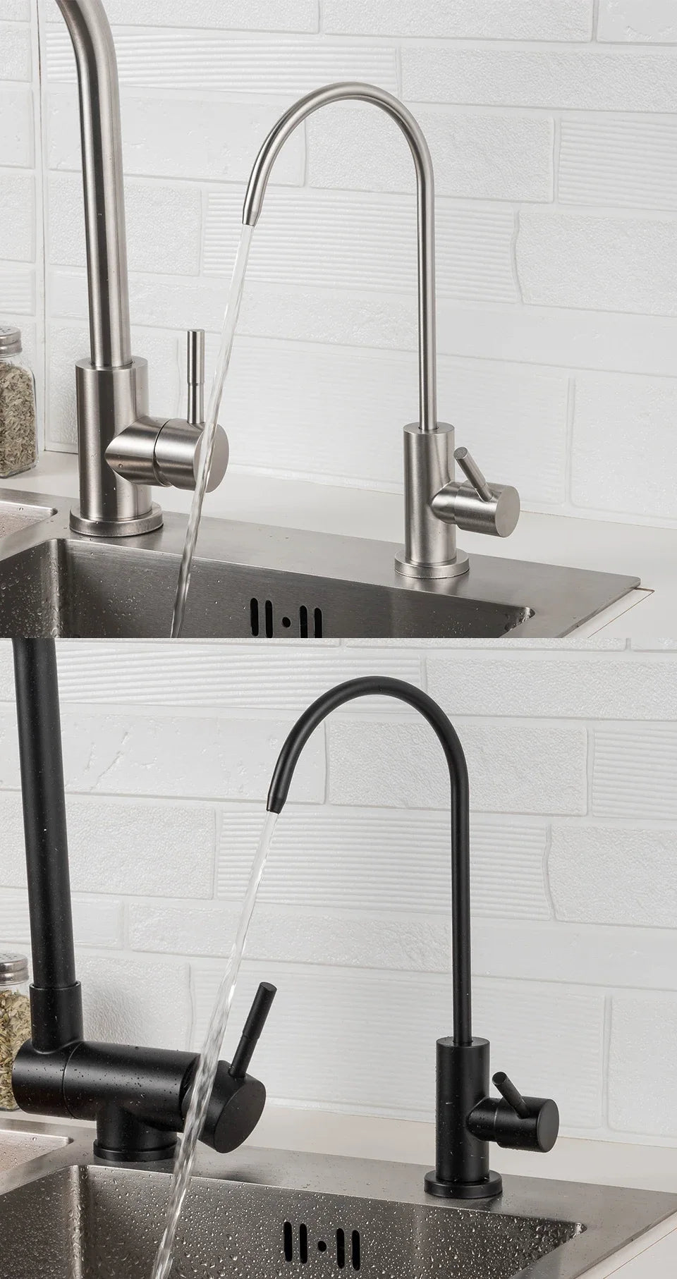 ULA 1/4"Kitchen Faucets Direct Drinking Tap Stainless Steel Water Purifier Faucet Single Cold Water Sink Faucet Filter Faucet