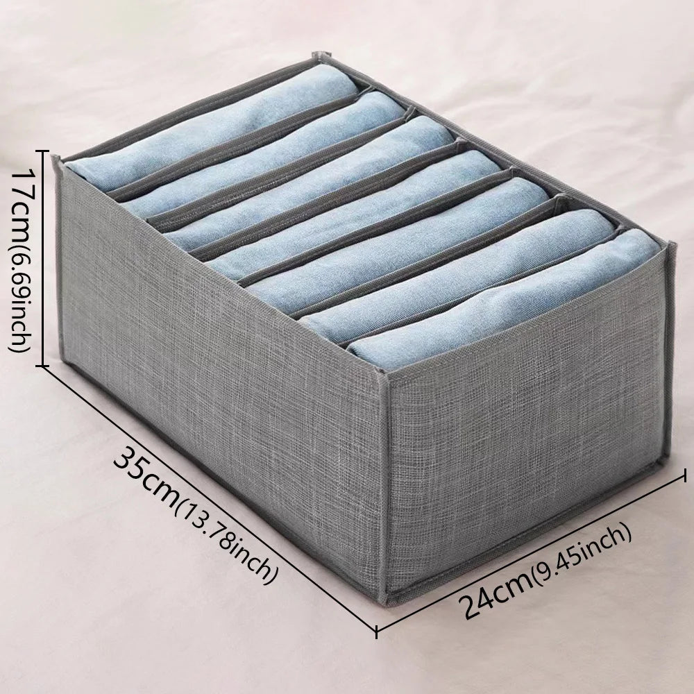 Closets Clothes Organizer Foldable Clothing Jeans Storage Box Closet Drawer Organiser for Pants Jeans T Shirt Underwear Leggings