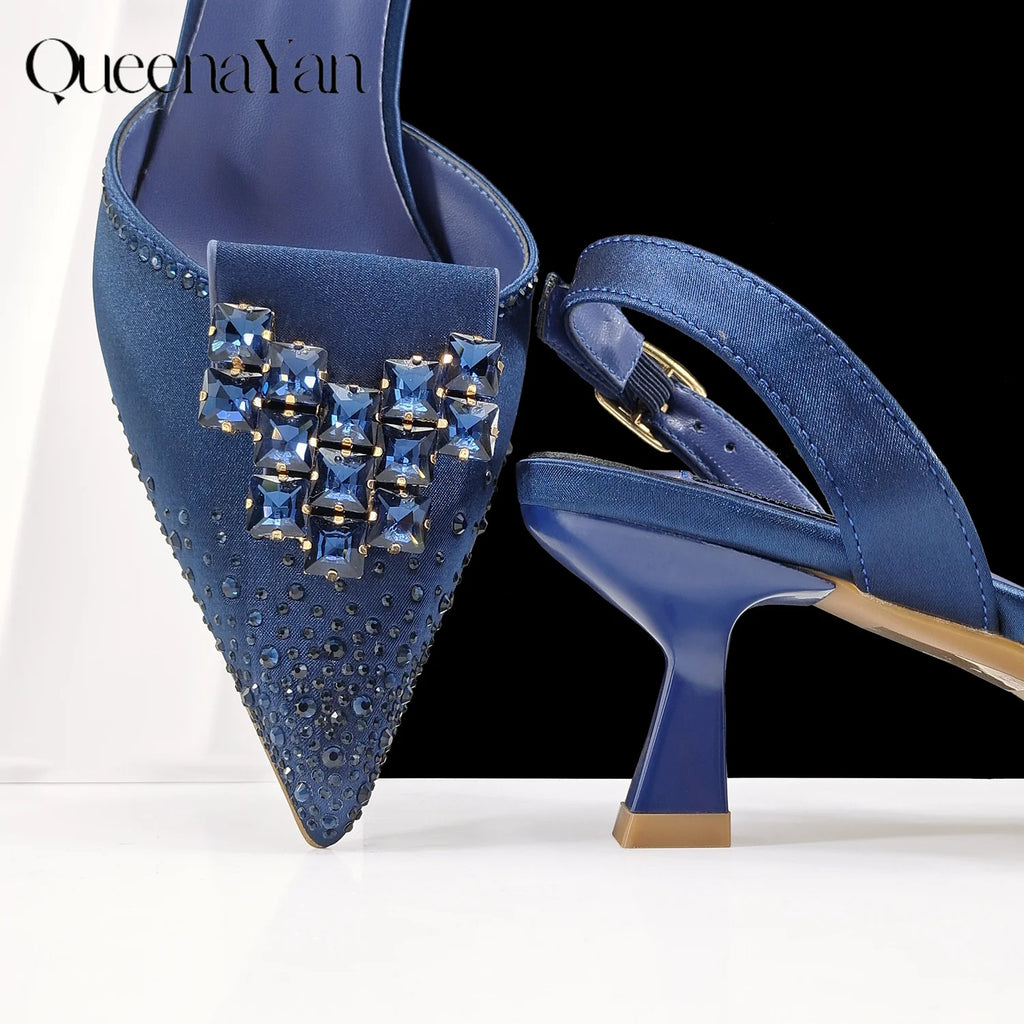 Navy Blue Handbag and Heel Set