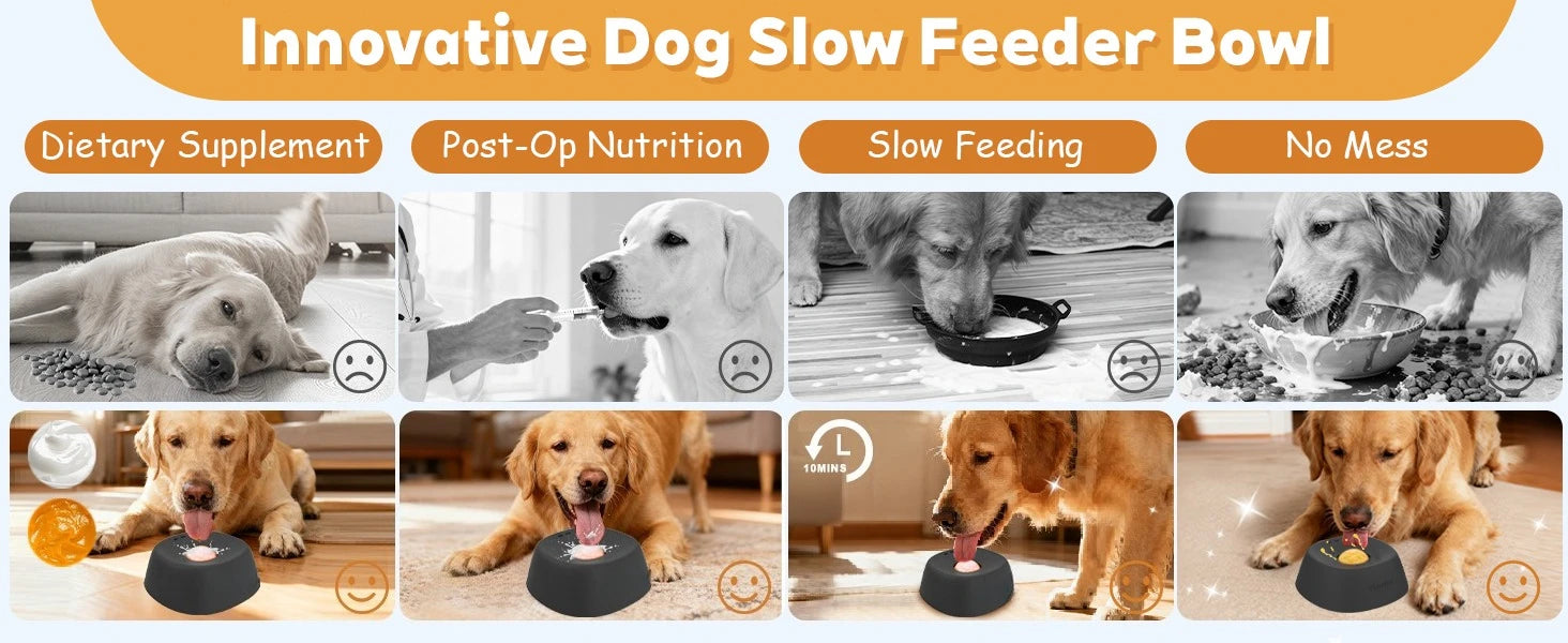 Dog/cat licking bowl, pet licking toy slow food bowl, makes dogs/cats love licking.