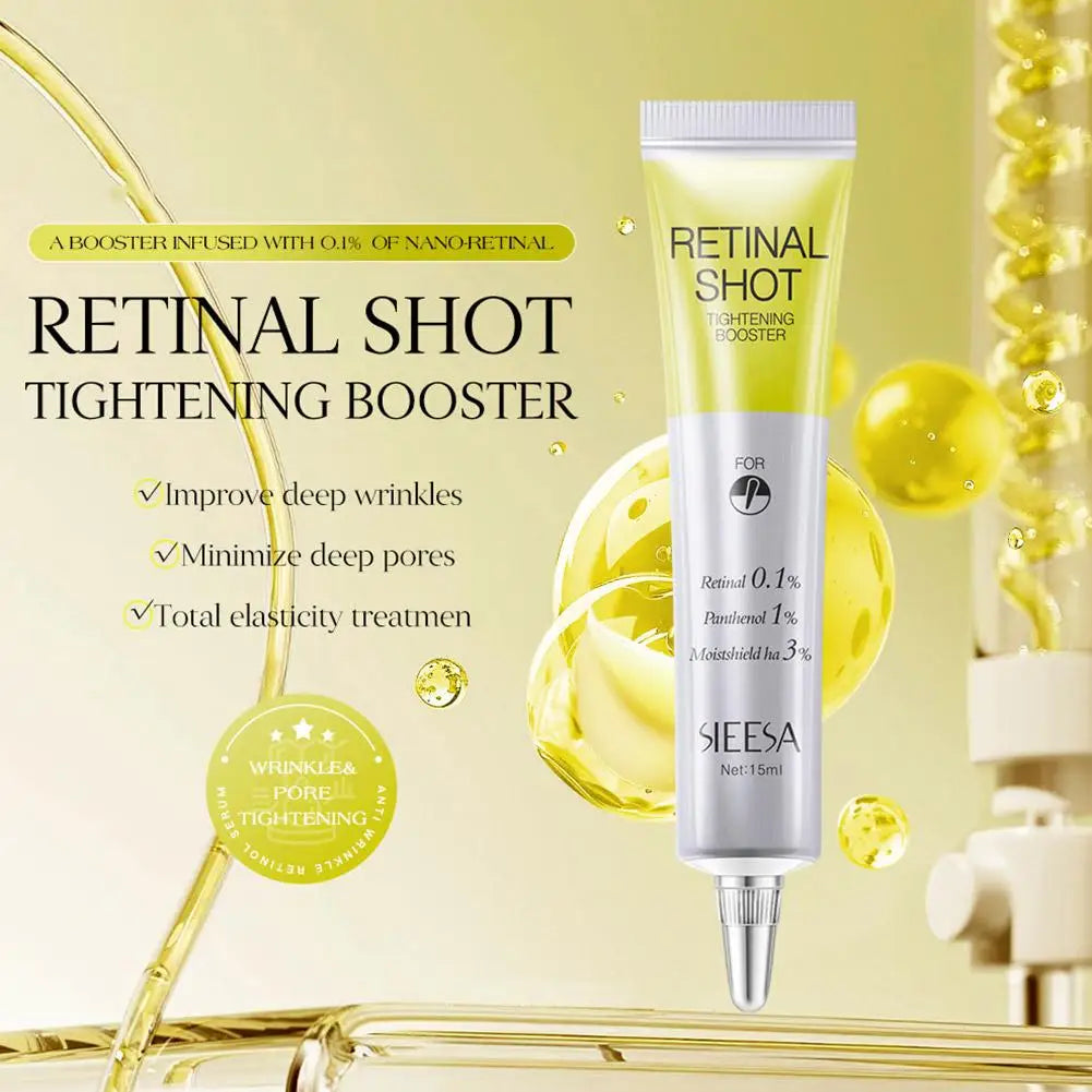 Retinal Shot 0.1% Face Booster Eye Cream Nano Retinal Tightening Serum for Wrinkles & Pores, Anti-Aging Skin Care 15ml