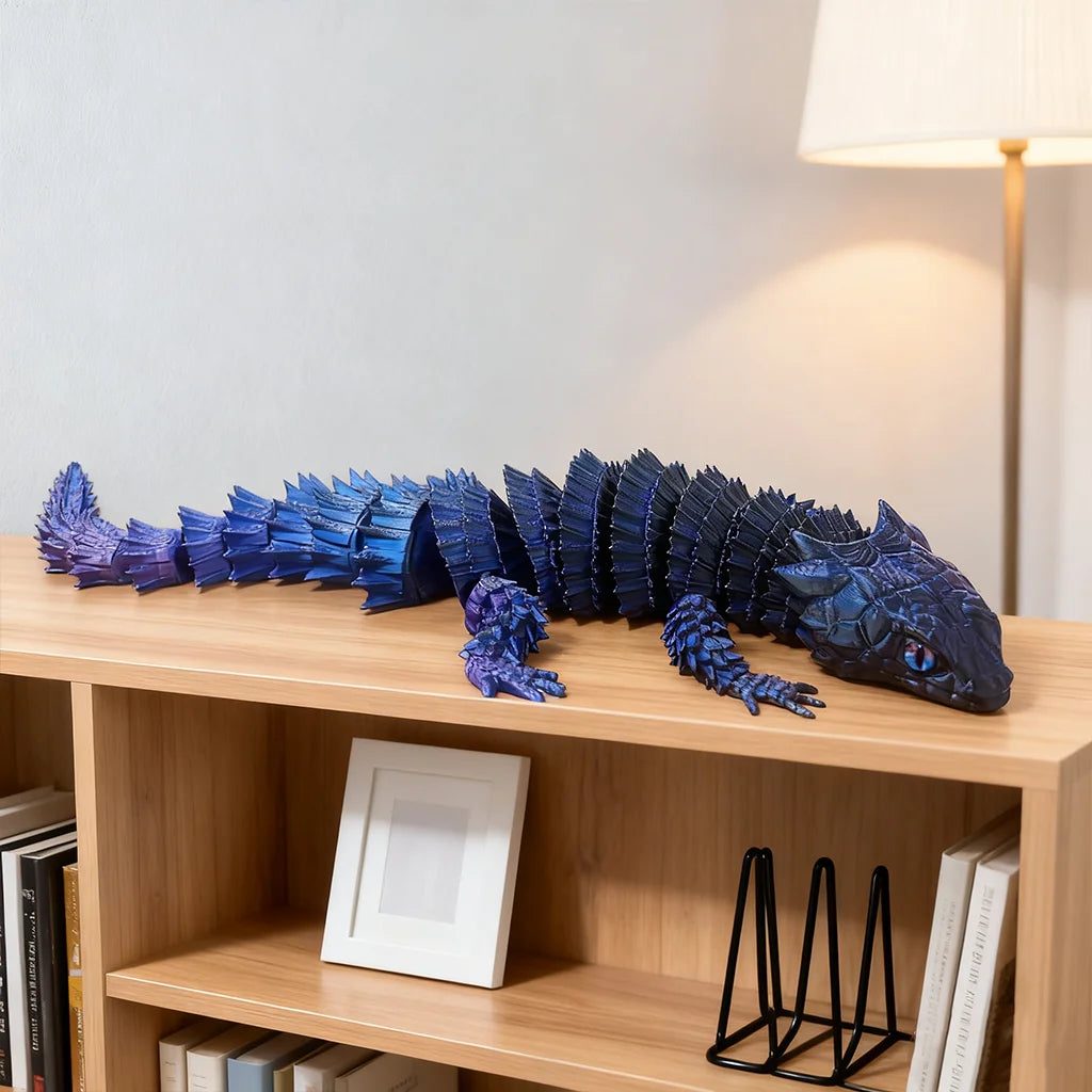 3D Printed Lizard Statue, Flexible 3D Printed Animal, Colorful Figurines Statue, Gifts, 36.5Cm/14.37In, 23.5Cm/9.25In