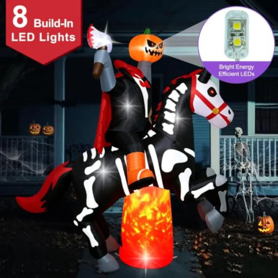 Halloween outdoor decoration: inflatable 8ft tall Headless Horseman