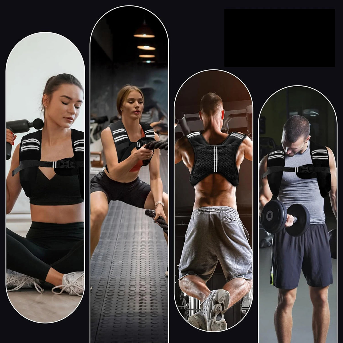 12lb Weight Vest with Reflective Stripe/Pocket for Workout