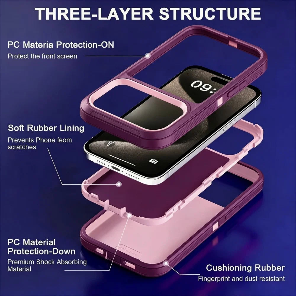 3in1 Defend Phone Case For iPhone 18 16 17