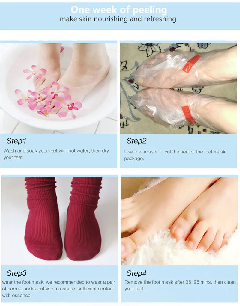 1-10Pcs Exfoliating Foot Mask Foot Spa Pedicure Socks Removing Dead Skin Whitening Heels Peeling Anti Cracked Foot Skin Care