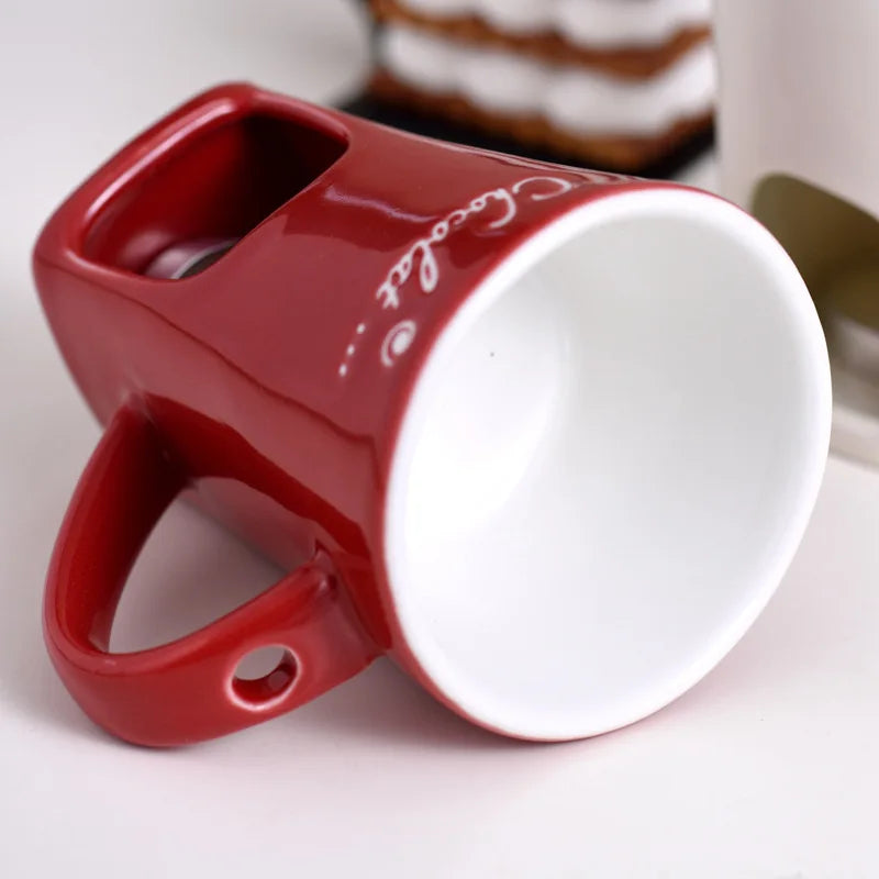 ceramic chocolate fondue mug set cheese fondue mug with fork no candle