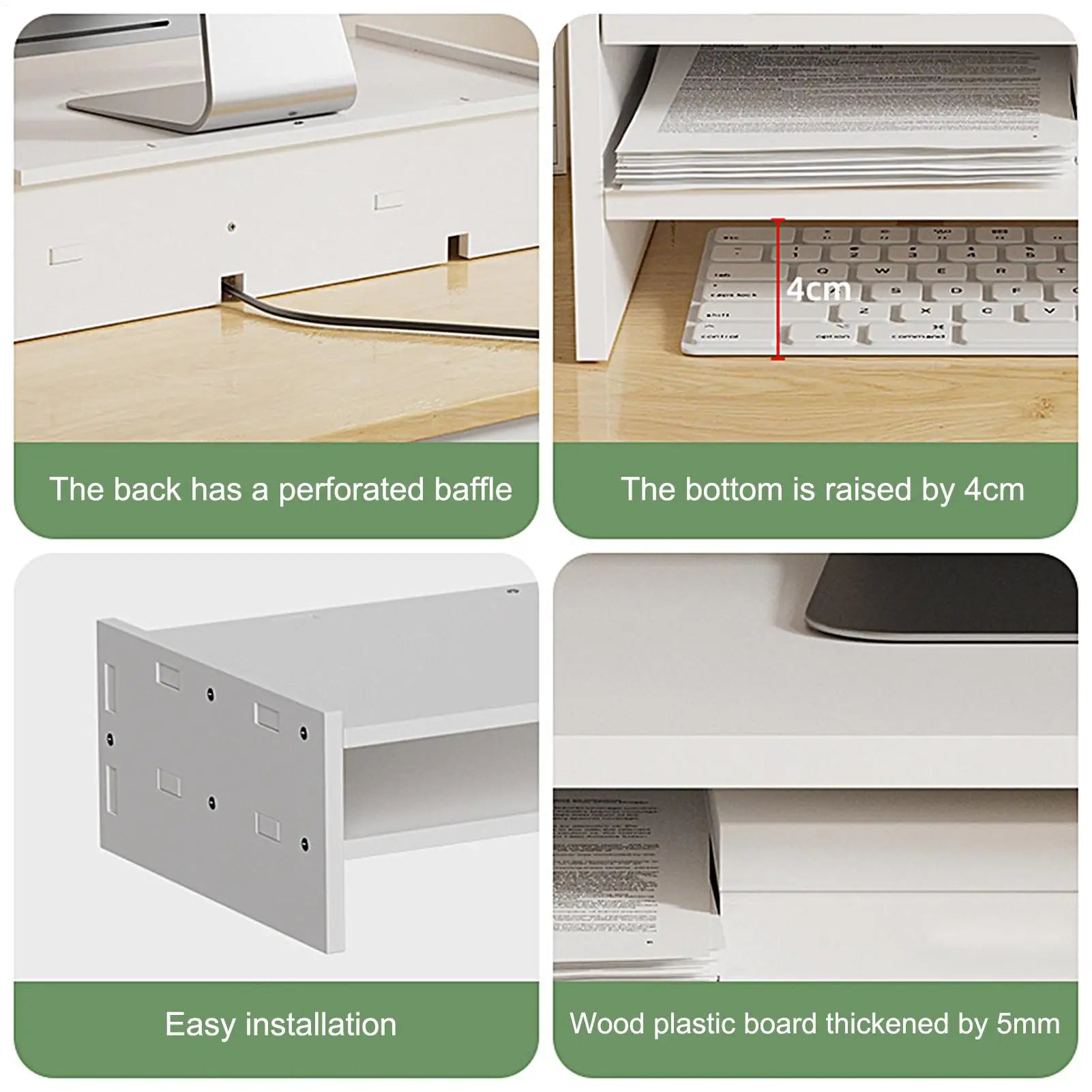 3-Tier Desk Organizer Shelf Desk Riser Height Adjustable Computer Stand Desk Shelf Riser Computer Shelf Storage Rack Stand Riser