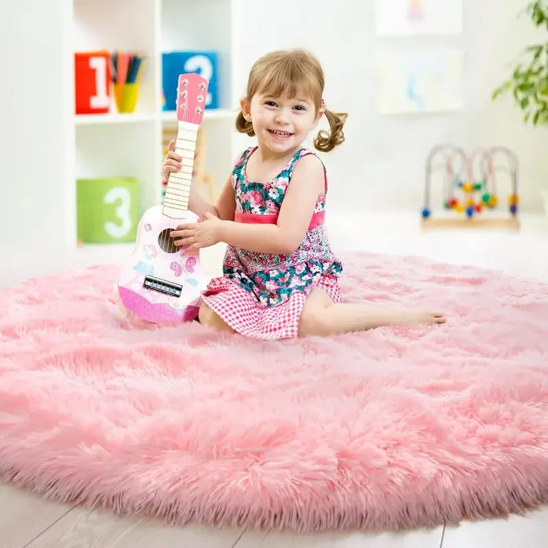 VIKAMA Simple Pink Girly Heart Plush Carpet Bedroom Bed Blanket Room Full Of Easy To Care Carpet Cute Princess Carpet Home Decor