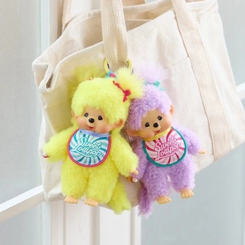 Monchhichi Keychain Kawaii Keychains for Bags Monchhichi Doll Hanging Pendants Children's Day Birthday Gift 몬치치