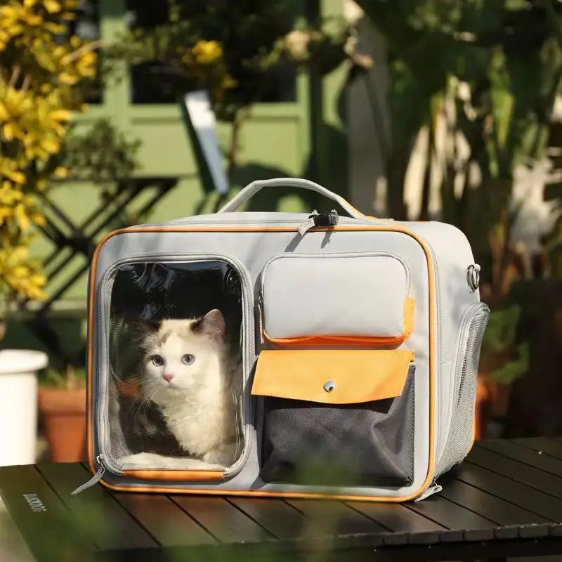 cat bag Cats Backpack transporter for cats Double shoulder pet backpack, crossbody bag,15KG can withstand weight,large space