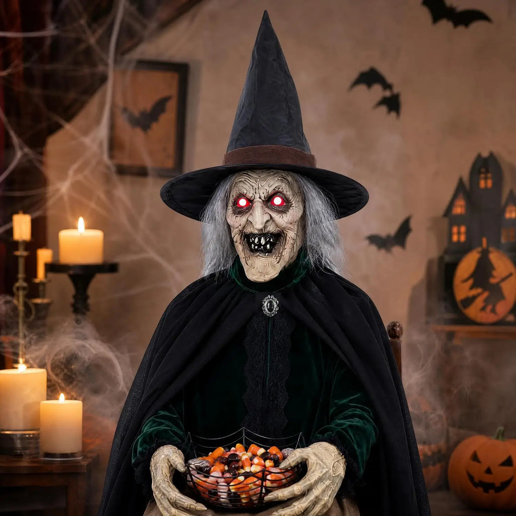 Animated Halloween Witch, Sound and Motion Activated