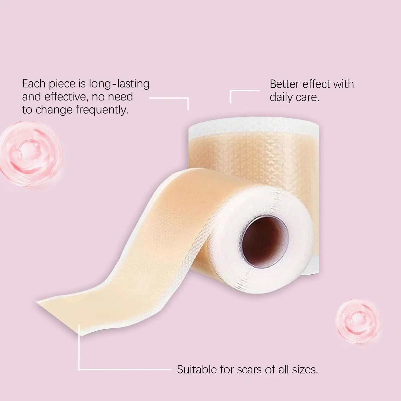 1 Roll Silicone Scar Sheets 4cmX150cm Self-Adhesive Scar Cover Tape Reusable and Effective Skin Care Strips Collagen Scar Tape