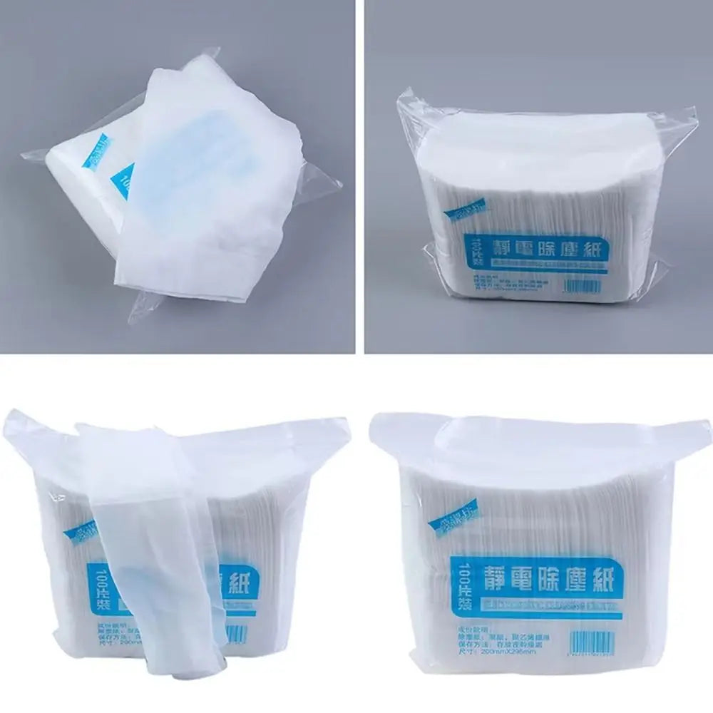 100Pcs 30x20cm Disposable Electrostatic Dust Removal Mop Paper Home Cleaning Wipes Tiles Cleaning Cloth Accessories