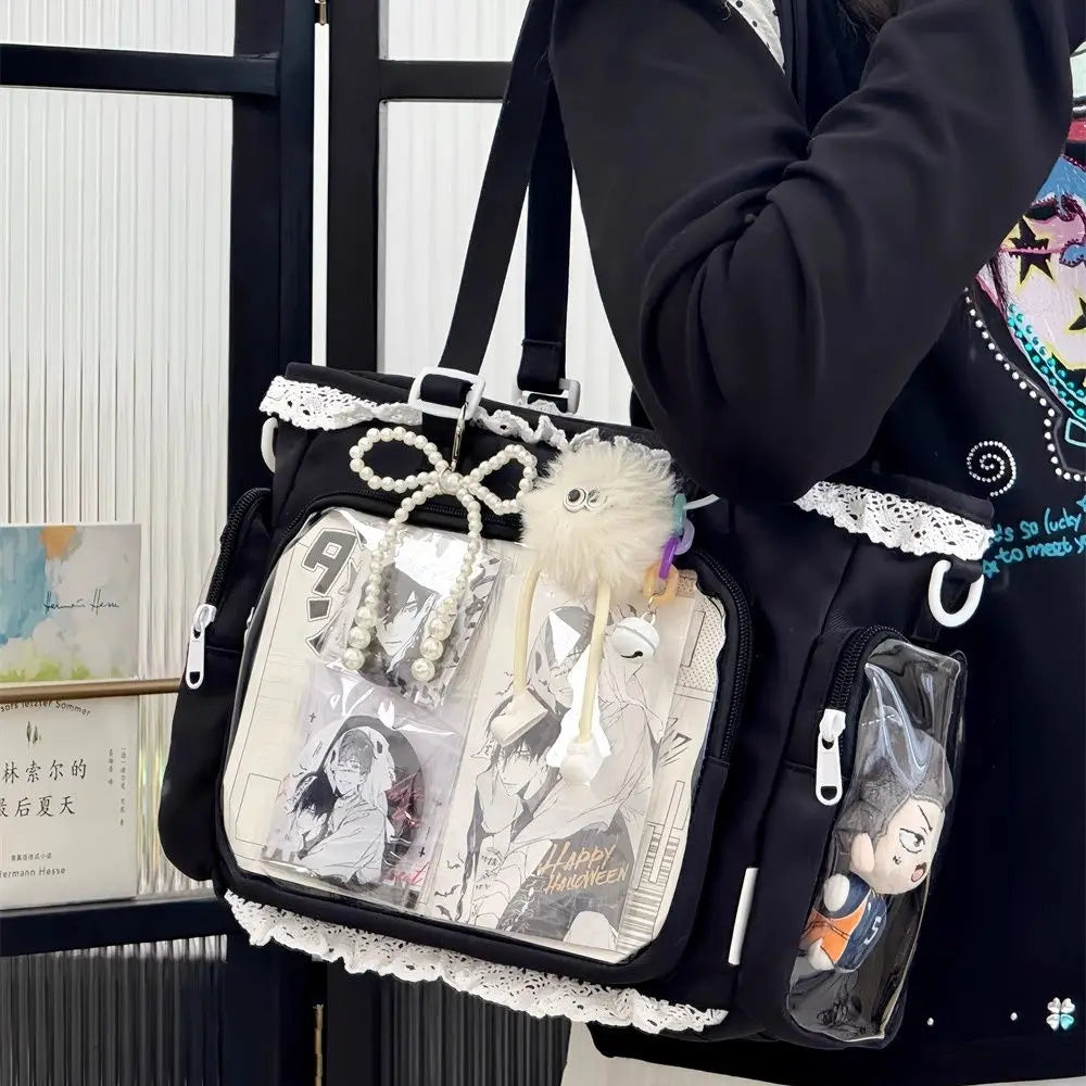 Y2K Cute Japanese Ita Shoulder Bag Lolita Girls Transparent Tote
