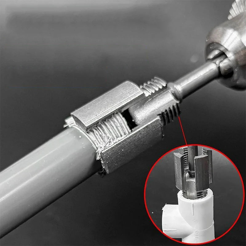 Pipe End Threading & Opening Tool - Handheld for 1/2" & 3/4" PPR/PVC, Creates Threads for Fittings & Opens Path for Wires/Cables