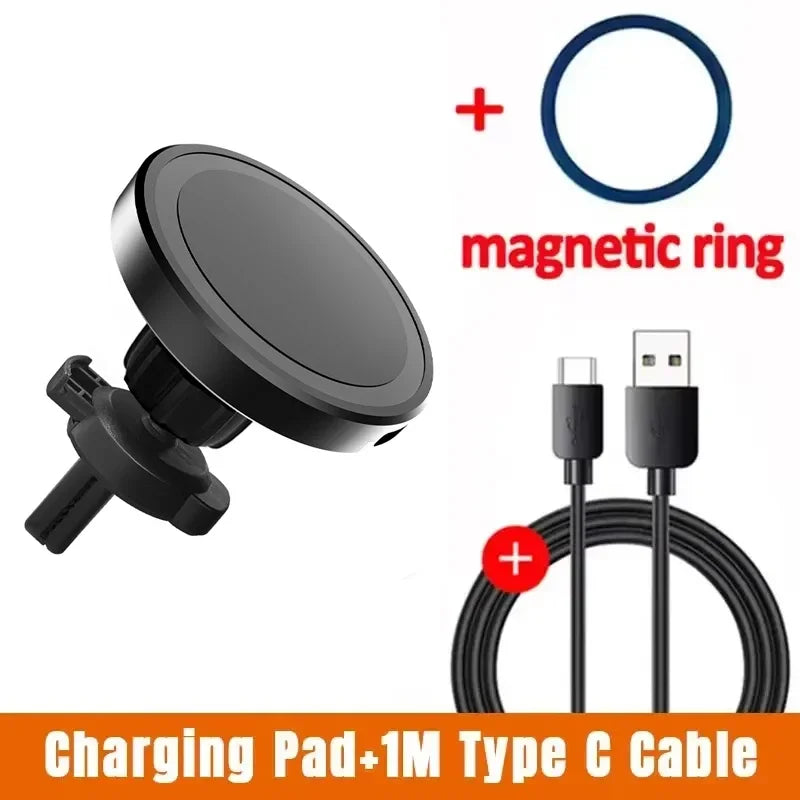For MagSafe Car Wireless Charger 30W - Air Vent Clip Phone Holder - Stable Grip For iPhone 13-17 Pro Max & Fast Charging Stand