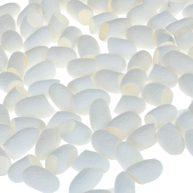100Pcs/set Hot Sale Organic Natural Silk Cocoons Silkworm Balls Face Skin Care Scrub Purifying Acne Anti Aging Whitening