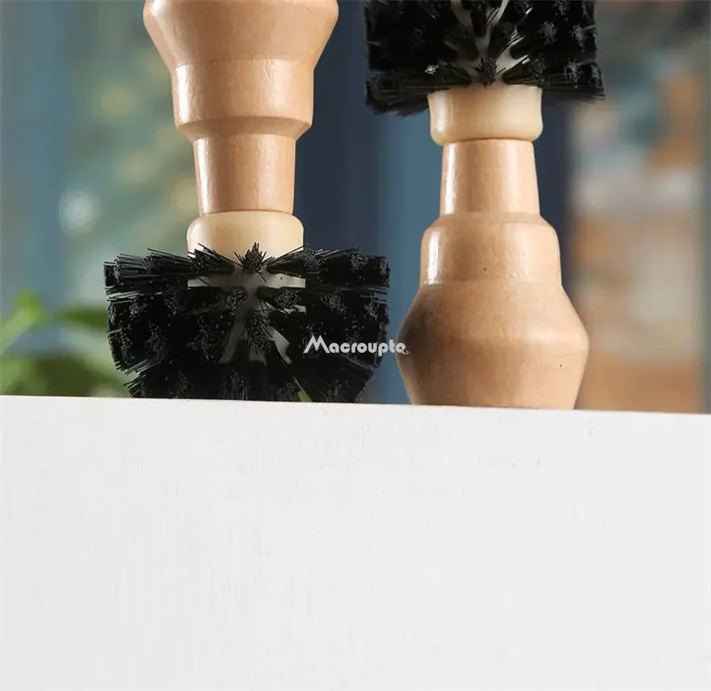 Portafilter Cleaning Brush Barista Espresso Coffee Tamper Cleaning Brush 51mm 54mm 58mm Tool with Wooden Handle Barista